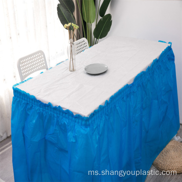 Blue Pepejal Warna PE / PEVA Table Skirt